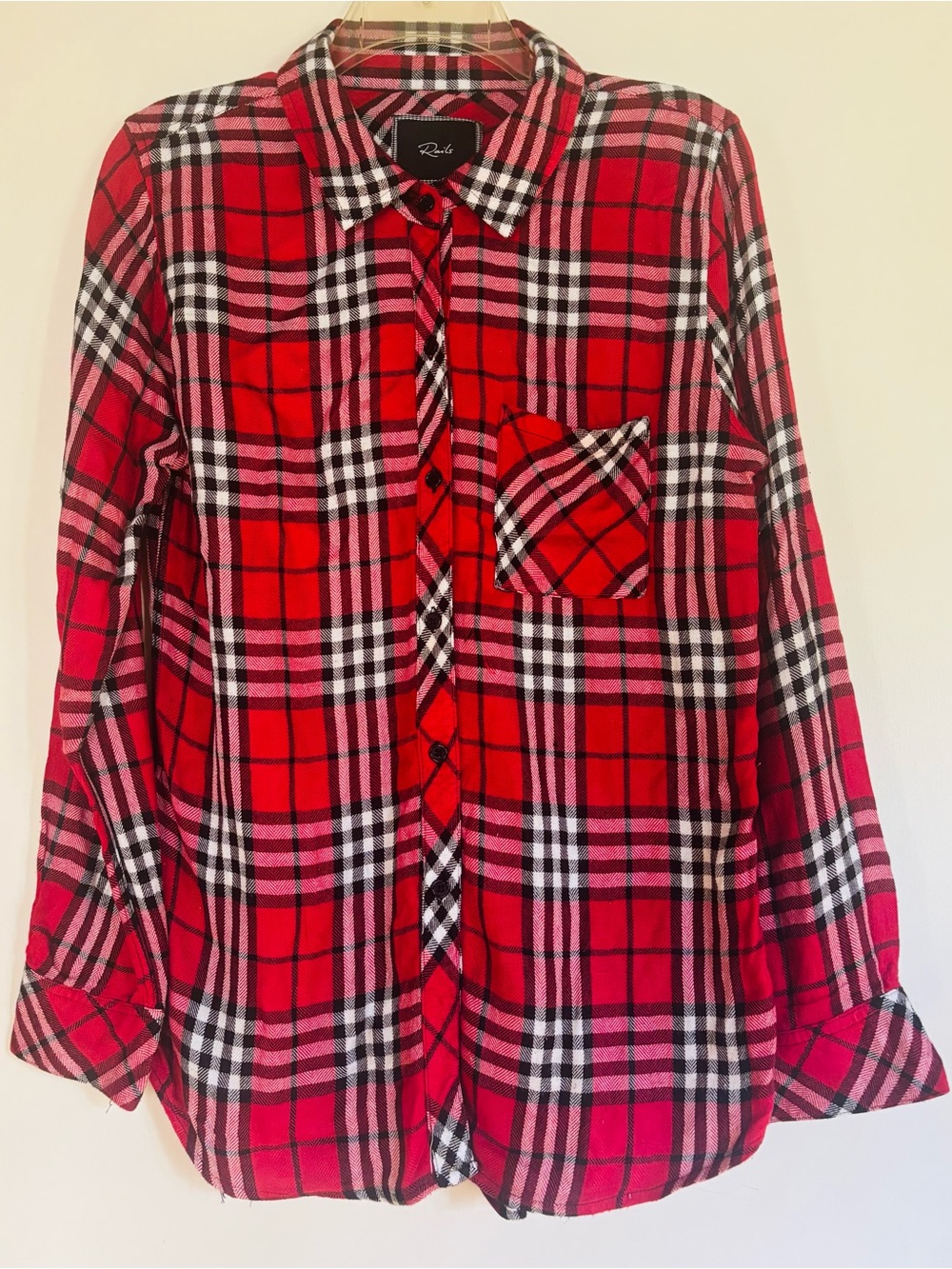 Rails Red Black and White Plaid Button-Down Shirt